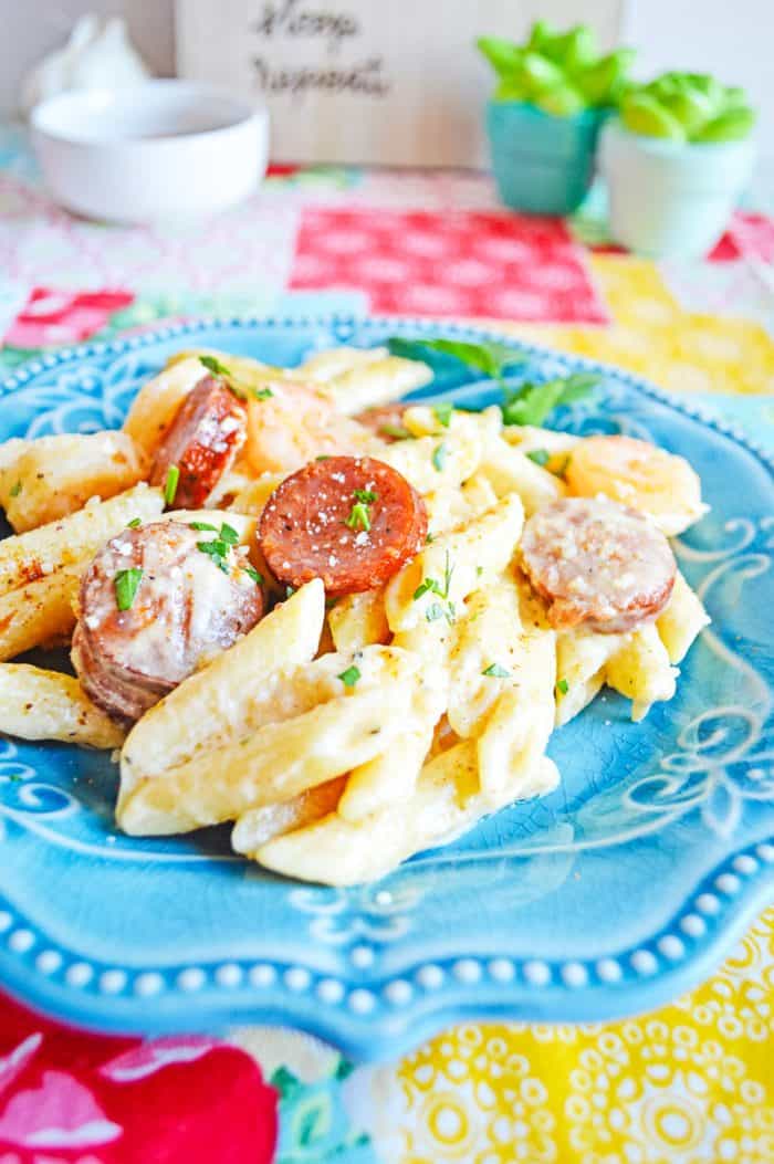 Cajun Shrimp and Sausage Alfredo