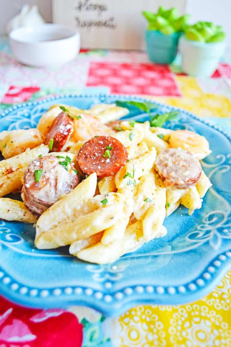 Cajun Shrimp and Sausage Alfredo