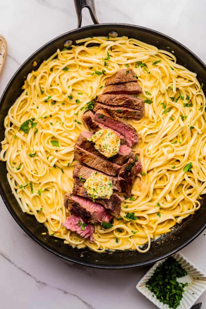 Creamy Steak Pasta With Cowboy Butter